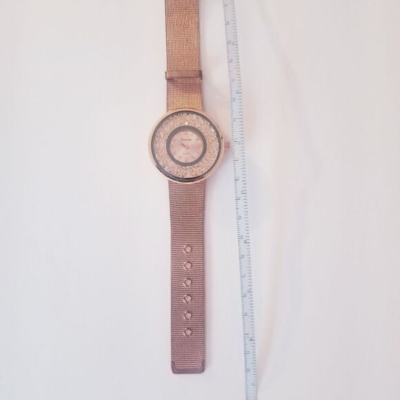 Geneva Rose Gold floating diamonds watch - Picture 4 of 4